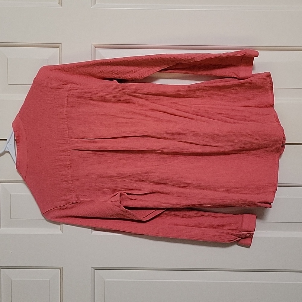 Soft Surroundings Peach Color Button Down Blouse … - image 2